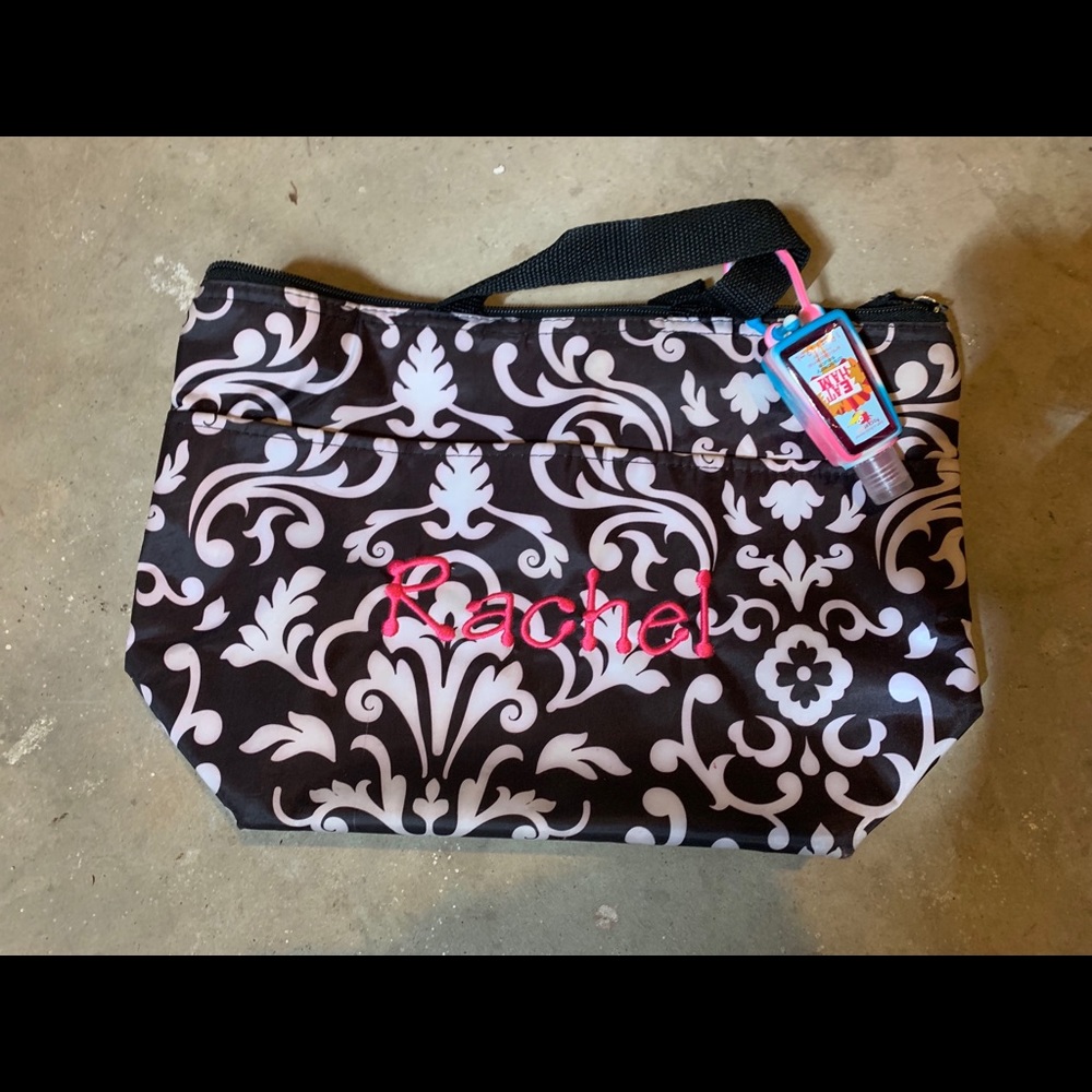 Thirty one lunchbox with “Rachel” in pink